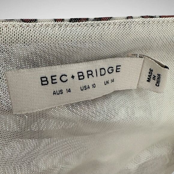 Bec + Bridge Priya Hibiscus Floral Ruched Strapless Mini Dress Size US 10 AUS 14 - Picture 5 of 9